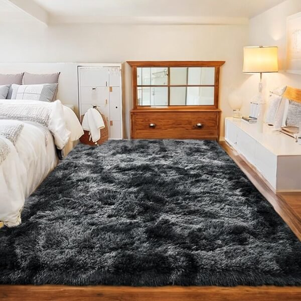 Isdook Tie-Dyed Black Grey Rug - Image 2