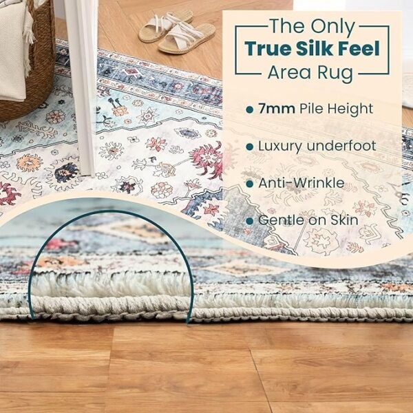 Istana Sky Blue Luxe Persian Rug - Image 3
