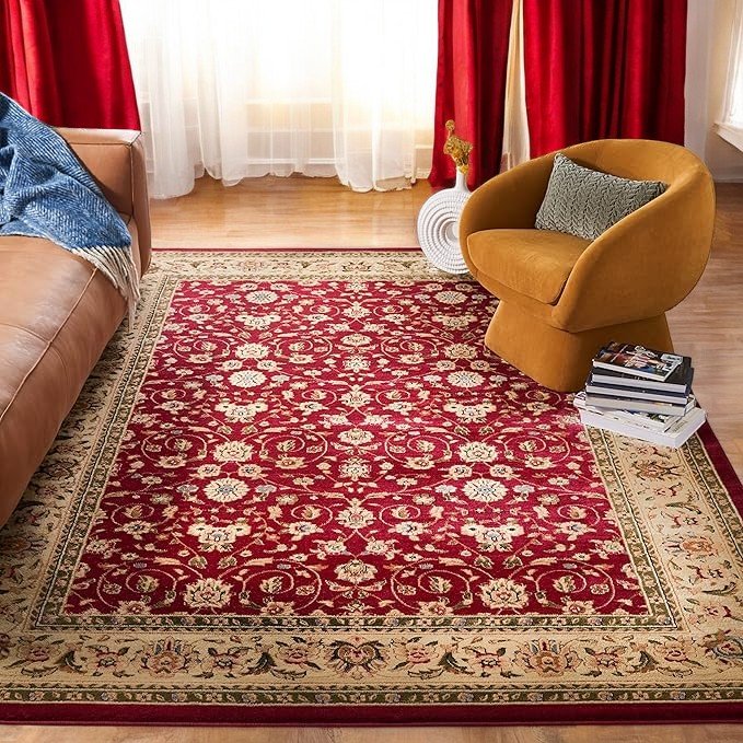 SAFAVIEH Red Oriental Design Area Rug