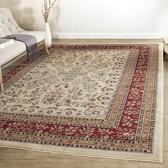 SAFAVIEH Lyndhurst Traditional Rug Ivory & Red
