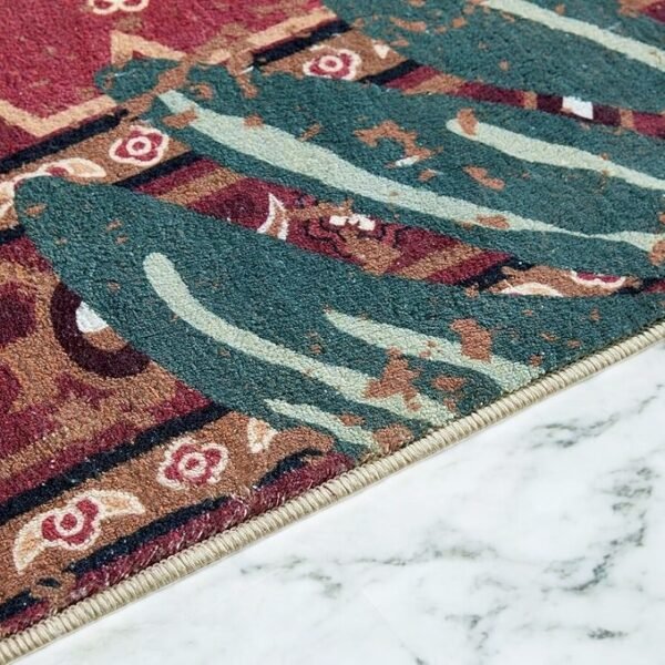 Aldopein Red Summer Tropical Oriental Rug - Image 5