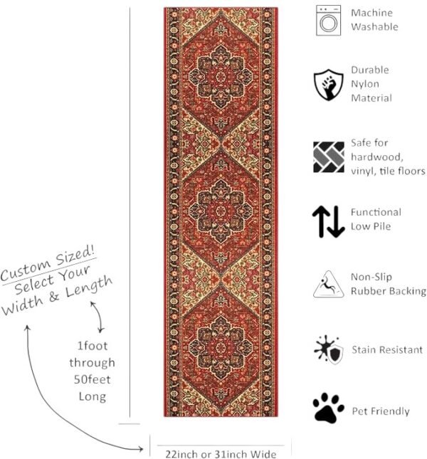 Kapaqua Oriental Red Medallion Rug - Image 3